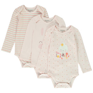 Lot de 3 bodies lapin pour bébé fille 