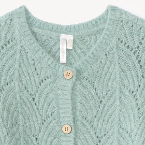 Gebreide meisjes vest met fantasiedetails 