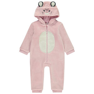 Surpyjama ludique lionne en sherpa pour bébé fille 