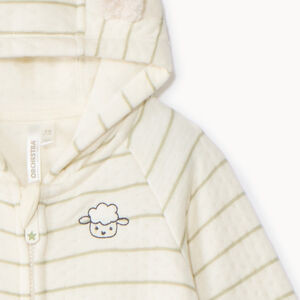 Lange gestreepte gevoerde jumpsuit voor baby 