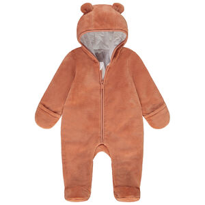 Combi-piloot in effen sherpa met fantasiekap voor baby 