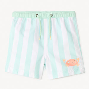 Babyswimshorts met krabbenstrepen voor jongens 