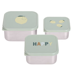 Set de 3 Boîtes à goûter Inox Happy Fruits Lemon 