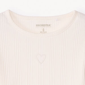 T-shirt met lange mouwen en geborduurd hartje voor meisjes 