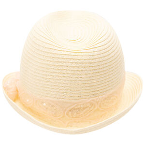 Hoed trilby van stro met gevlochten pailletten voor meisjes 