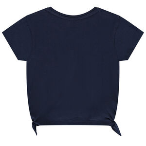 T-shirt manches courtes avec toucan en cording et nouettes fille 