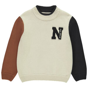 Trui met kleurblok effect en patch voor baby jongen 