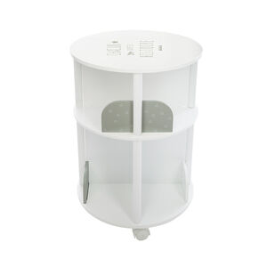 Bibliothèque ronde à roulettes - Gris 