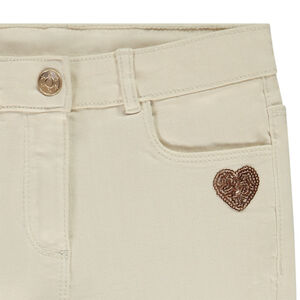 Jeans slim met hartjespailletten voor meisjes 