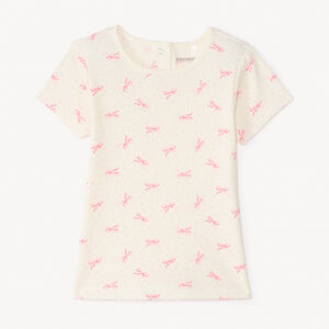 T-shirt manches courtes imprimé nœuds pour bébé fille 