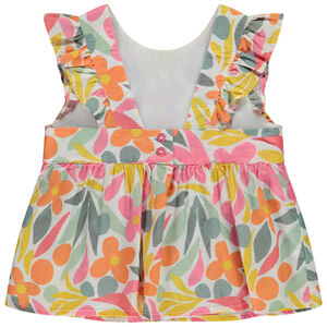 Tuniek met korte mouwen, bloemenprint, voor meisjes 