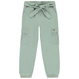 Pantalon de jogging uni avec ceinture à nouer pour fille  