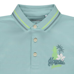 Poloshirt Korte Mouwen Puff Print Hawaii voor Jongens 