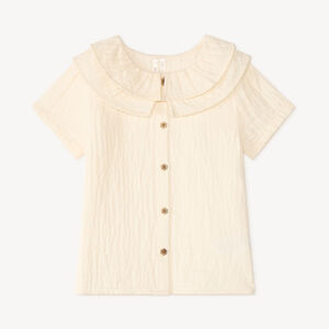 Tunique à manches courtes avec col volanté voor babymeisjes 