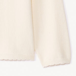 Gebreid effen vestje met gegolfde boord voor meisjes 