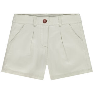 Short en twill uni effet pince pour fille 