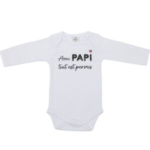 Body manches longues - « Avec papi tout est permis » - 3m 