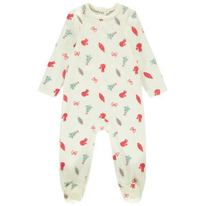 Dors-bien en velours imprimé fantaisie sapin pour bébé (ouvertures différentes selon l'âge) 