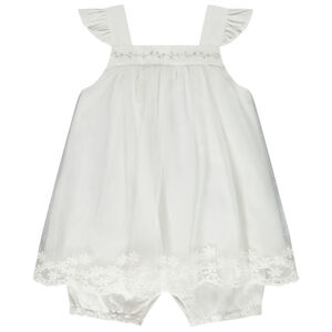 Korte ceremoniejumpsuit met 2-in-1 effect voor meisjes 