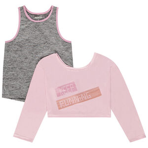 Sportief setje met singlet en naveltruitje voor meisjes 