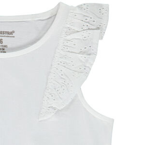 Débardeur à volants en broderie anglaise pour fille 