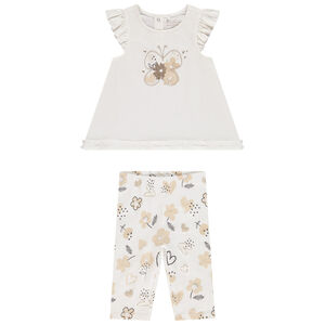 Ensemble de cérémonie tunique + caleçon imprimé pour bébé fille 