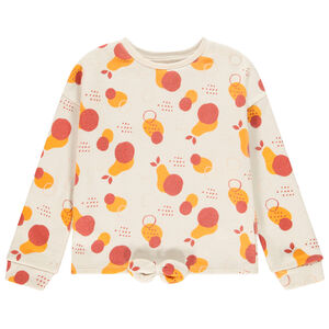 Sweat en molleton brillant fille imprimé poires 