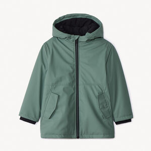 Parka met capuchon en rubber en micropolaire voering jongens 