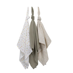 Lot de 3 langes en gaze 70 x 70 cm La Vie à la Ferme 