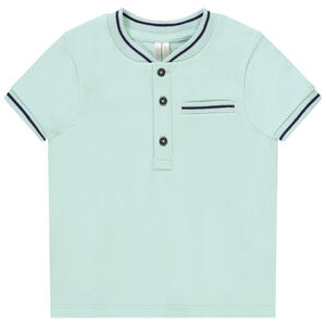 Poloshirt met korte mouwen van katoen met teddy kraag voor baby jongen 
