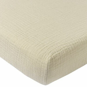 Drap-housse mousseline prélavé - Soft Sand - 60x120 cm 