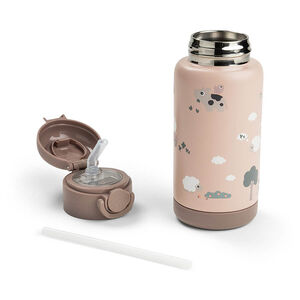 Drinkfles isothermish met rietje 340ml Tiny Farm Roze 