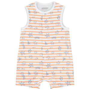Combinaison courte à rayures et imprimée fantaisie pour bébé garçon  