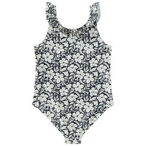 Maillot de bain 1 pièce imprimée fleurs fille 