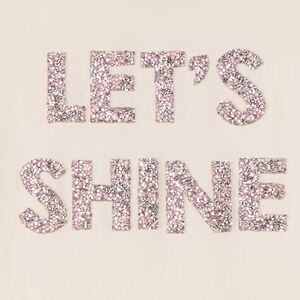 T-shirt met korte mouwen, glitterprint en strass voor meisjes 