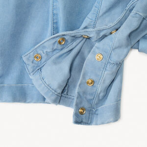 Combishort en sergé avec ceinture pour bébé fille 