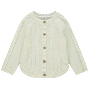 Gilet en tricot torsadé fantaisie forme poncho pour bébé fille 