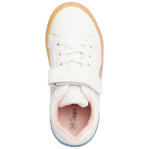 Lage sneakers met veters en klittenband met regenboogpatroon meisjes 