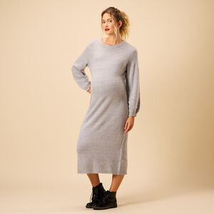 Robe longue en tricot uni pour femme 