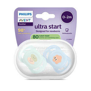 Fopspeen silicone Ultra Start 0-2m Mixte 2stks Willekeurige kleur 