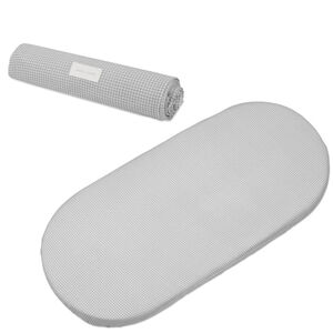Set katoenen en mousseline lakens voor draagmand en wiegje Little Bloom Vichy Grijs 2stks  