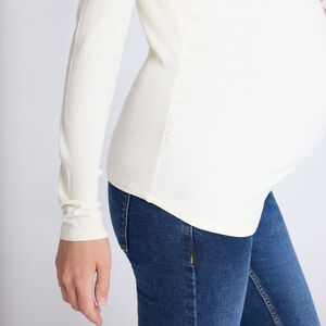 T-shirt manches longues de grossesse côtelé uni 