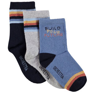 Set van 3 paar halflange fantasiesokken voor babyjongens 