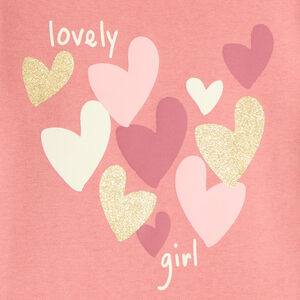 Glitter print fleece sweatshirt for girls 