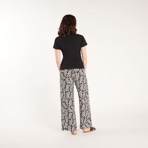 Pantalon large et fluide avec bandeau haut imprimé fantaisie pour femme enceinte 