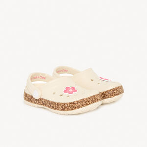 Sabots met bloem badge en riempje voor baby meisje 