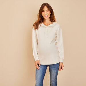 Trui met kap met hart borduurwerk voor dames 