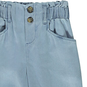 Pantalon en viscose et coton à taille élastiquée 