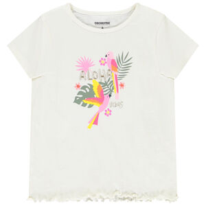 T-shirt manches courtes fantaisie tropical pour fille 