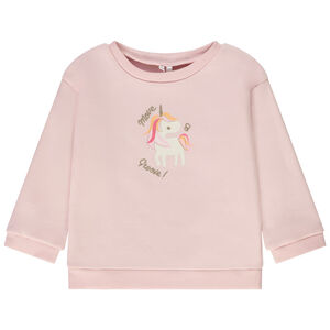 Oversize sweatshirt fleece fantasieprint voor baby meisje 